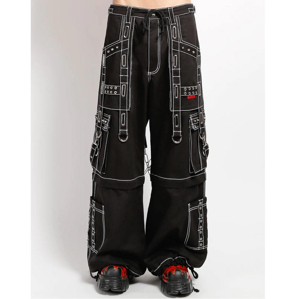 Tripp NYC - Interlace white stitch Weite Hose - Abzippbar - Schwarz